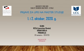 Prijave za upis na MASTER studije FDU - Cetinje 1.i 2. oktobra  