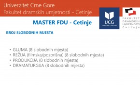 Raspored aktivnosti i struktura prijemnih ispita na MASTER akademskim studijama FDU - Cetinje 2020. g. 